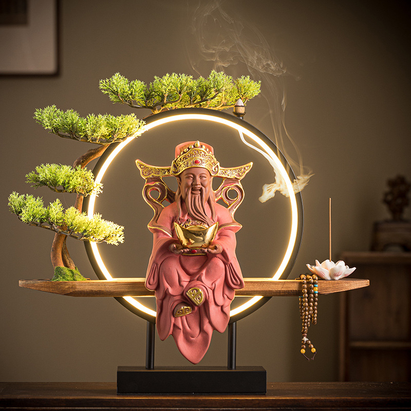 陶瓷文财神招财关公摆件客厅公司开业送礼办公室桌面财神爷装饰品