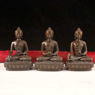 药师佛三世佛 释迦牟尼佛 精工纯黄铜密宗三宝佛阿弥陀佛 如来佛