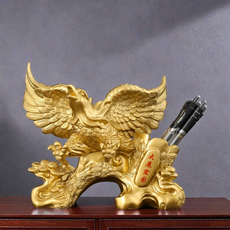 大展宏图老鹰笔筒桌面摆件树脂工艺品家居客厅装饰开业商务礼品,家居饰品,桌面摆件,淘宝优惠券,粉丝福利购,淘宝优惠卷