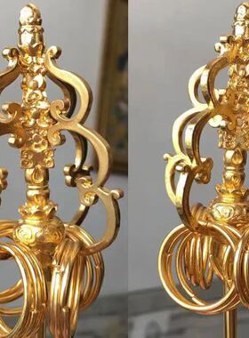 精品地藏王菩萨法器  禅杖12个环合金镀金 锡杖法物兵器厂家新款