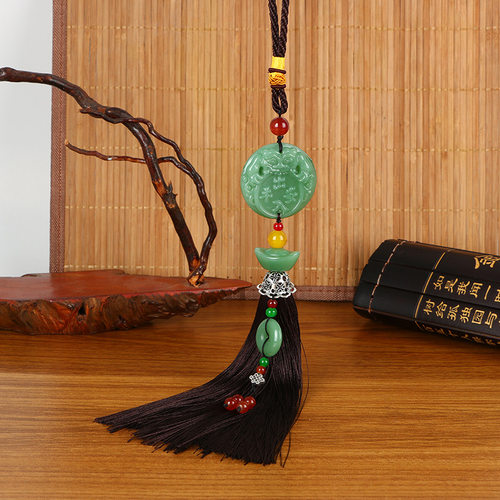 创意新款内饰品汽车挂件 玉石双面貔貅保平安后视镜挂饰车内饰用