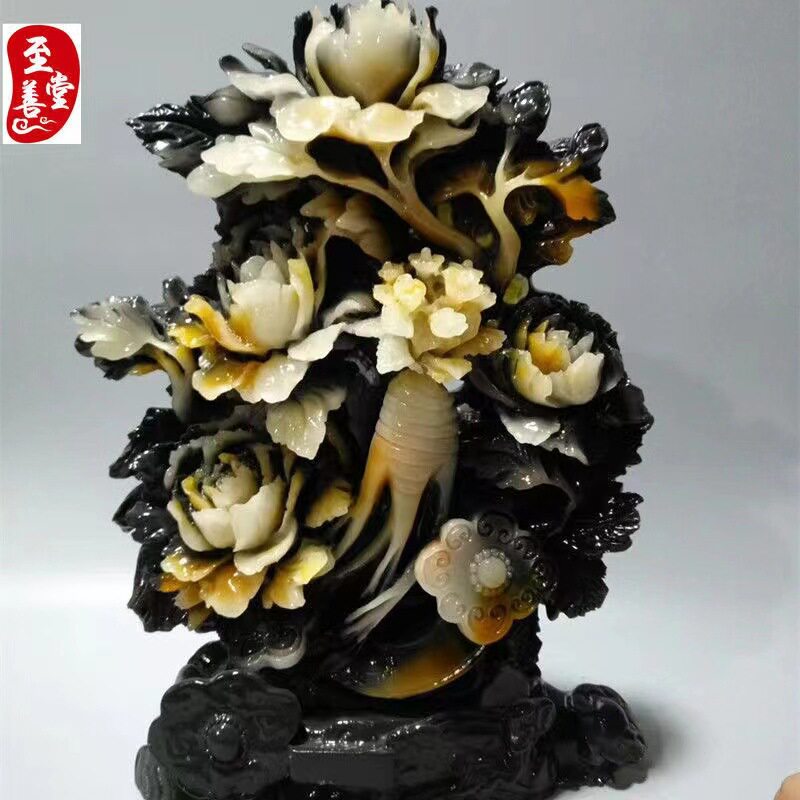 玉石人参如意摆件独山玉芙蓉石工艺品奇石原石石雕居家办公乔迁送