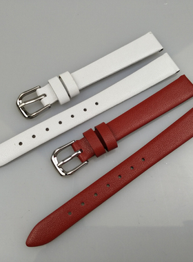 平纹真皮手表带10mm 代用聚利时uscen柔软牛皮手表链超薄女士表带