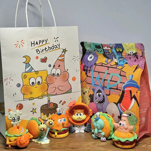 爆款海绵宝宝手办cos美味汉堡派大星章鱼哥桌面摆件女生生日礼物