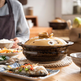 万土烧日式砂锅家用土锅燃气明火煲仔饭专用锅煲汤沙锅火锅炖汤锅