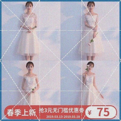 伴娘礼服女2019新款姐妹服伴娘闺蜜团绑带短款小礼服伴娘裙中长款在类目 女装/女士精品, 婚纱/旗袍/礼服, 礼服/晚装中 - 来自Buy2taobao.com提供专业的淘宝代购服务