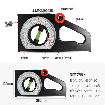 MNorm多功能坡度测量仪坡度仪/角度仪/角度/坡度尺/坡度计强磁款M