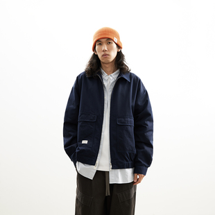 吃茶去chichaqu25全棉洗水翻领夹克宽松复古休闲街头工装