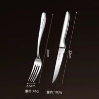German-style stainless steel Western-style tableware knife, steak knife, main course knife, household adult steak cutting knife, sharp steak knife thumbnail 3