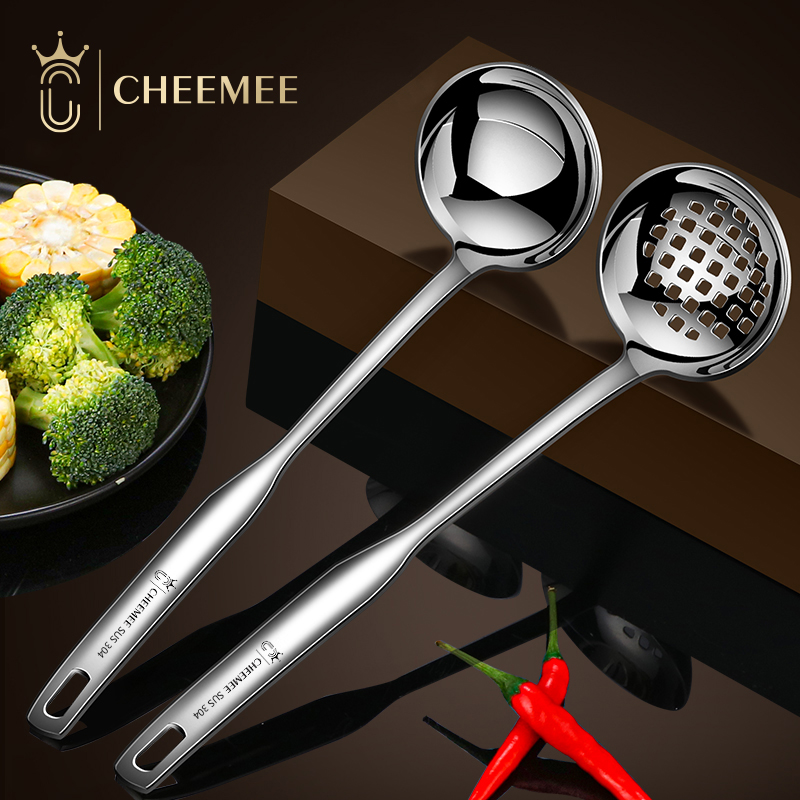 企美不锈钢火锅漏勺一体两件