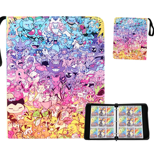 宝可梦图鉴卡册豪华集卡册大容量儿童卡片收集册皮质带拉链卡册包