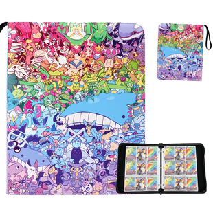 图鉴卡册四宫格宝可梦卡片活页拉链卡册9格PU收集册收纳包卡包册