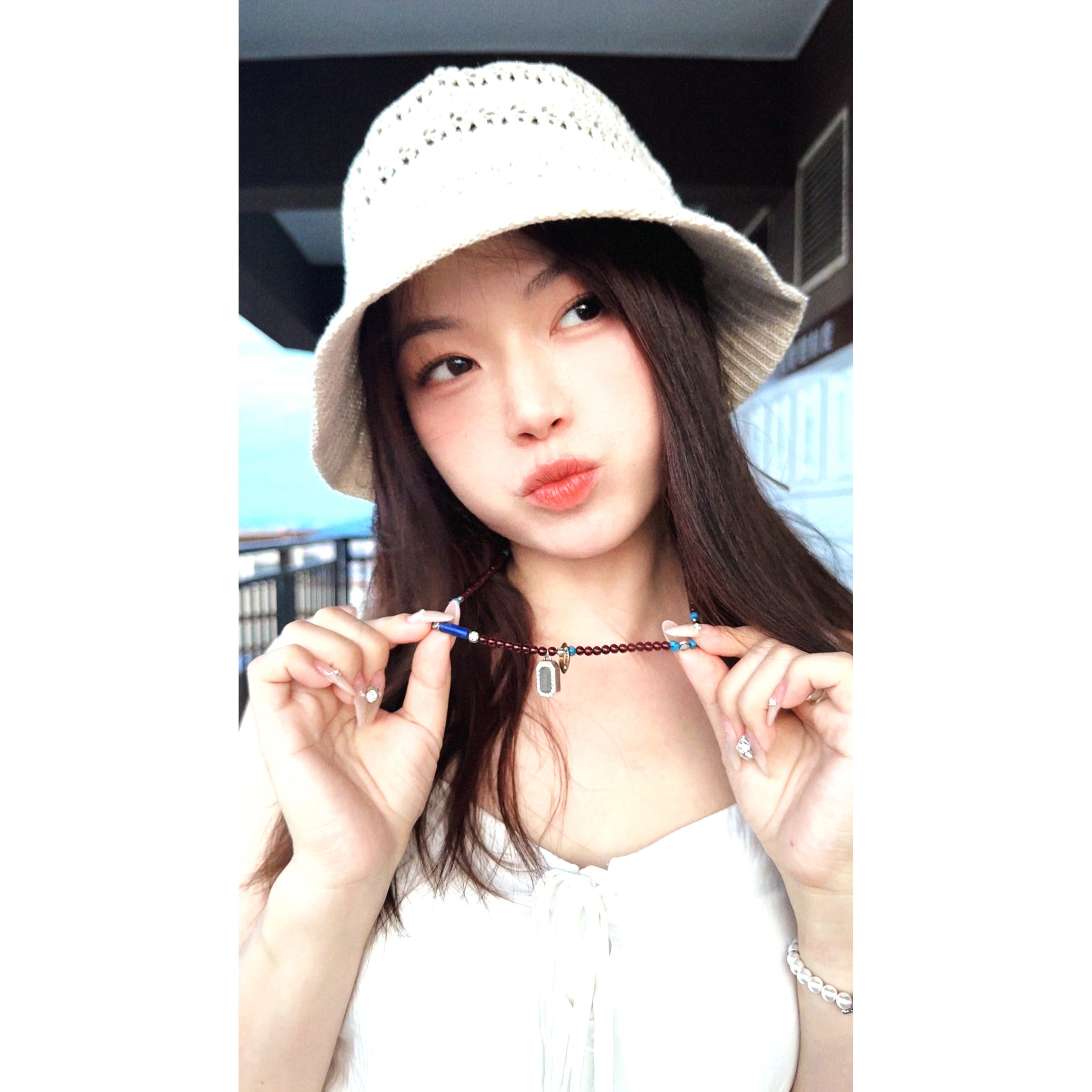 刘耀文明星同款高级感石榴石项链