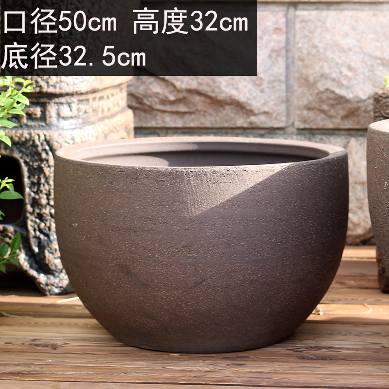 特大口径宜兴紫砂花盆土陶罐睡莲荷花乌龟水培植物古法养复古鱼缸