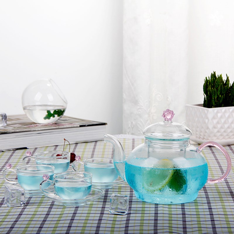 玻璃茶壶耐热过滤透明茶壶大容量花草茶泡茶器花语大花茶壶800ml