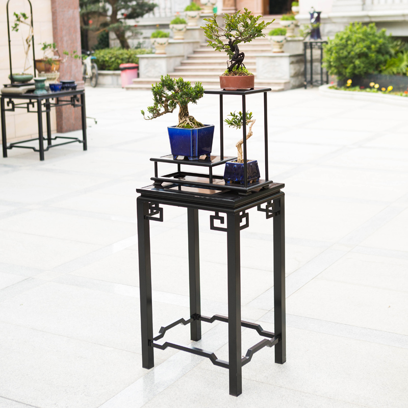 新中式铝合金花架艺术花几植物架阳台绿植架客厅落地盆景架多功能