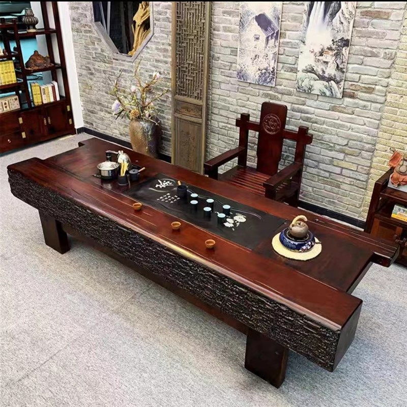 老船木茶桌椅组合实木功夫茶泡茶台几新中式会客居家办公茶具套装