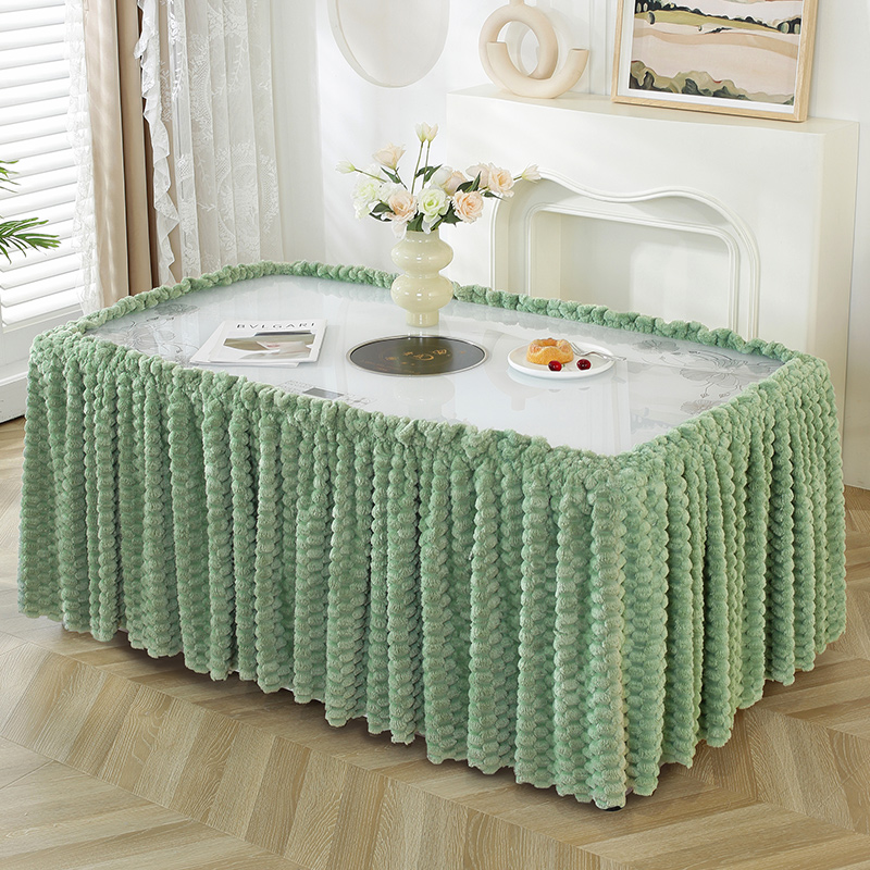 烤火桌子罩套长方形加绒加厚烤火被子电炉罩套新款取暖茶几桌布套