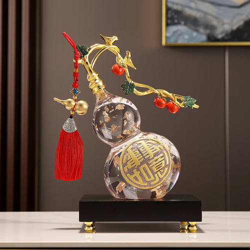 INSAHO福禄葫芦桌面摆件高档玄关酒柜客厅工艺品开业乔迁之喜搬家