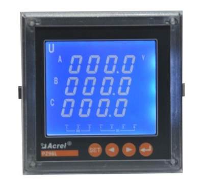 PZ96L-AV3/J三相电压表3V可编程交流采样LCD继电器越限报警输出