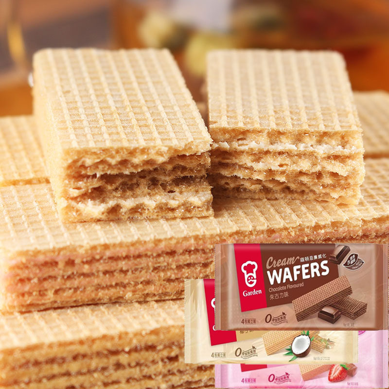 香港版嘉顿忌廉威化饼干办公室休闲代餐零食巧克力草莓花生椰子味
