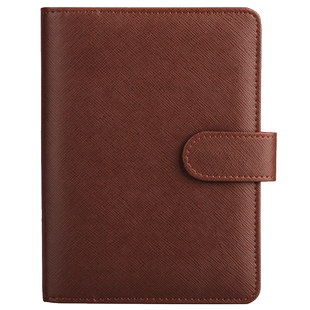 得力活页笔记本A5A6皮面本可拆卸扣环加厚记事本6孔随身便携本办公商务会议记录工作本册硬皮日记本本子3151