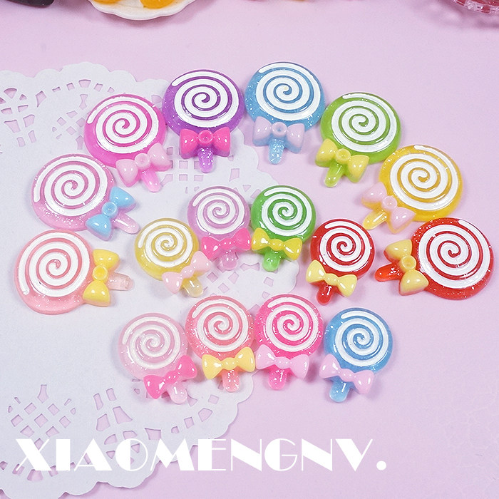 仿真奶油手机壳可爱透明波板糖棒棒糖树脂配件儿童发夹饰品材料