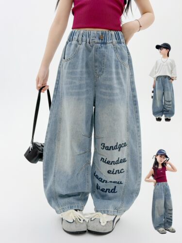 【小乐专享】【顾奈】时尚百搭水洗盐炒软糯儿童休闲弯刀牛仔2609