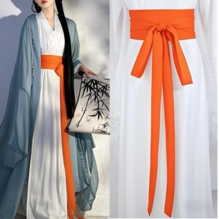 加宽系带棉麻腰封战国袍汉服腰带超长腰封古装直裾马面裙装饰腰带