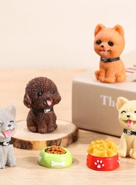 创意小狗狗树脂摆件车内饰品家居装饰办公桌摆设可爱摇头生日礼