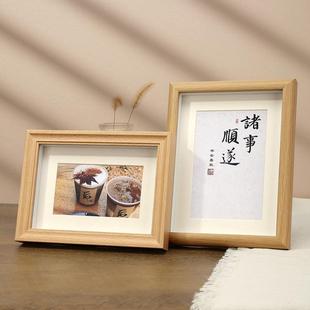 中空立体相框摆台框架678寸相册空框高级感木质创意书法摆件厂家