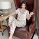 可爱学生家居服仿真丝性感两件套装 冰丝睡衣女夏季 长裤 短袖 秋 薄款
