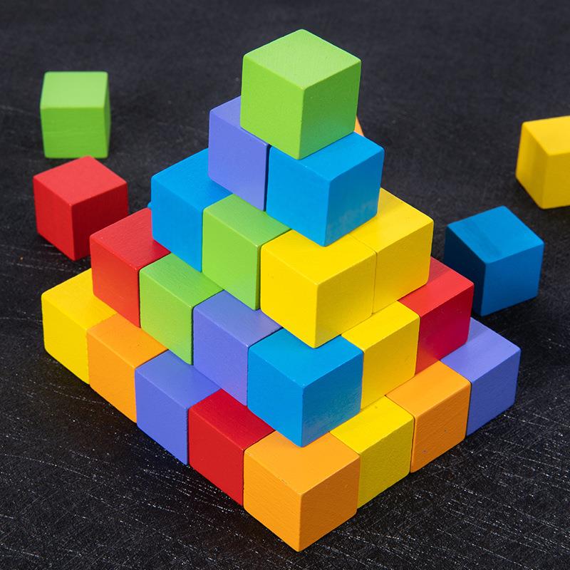 泡沫正方体100粒海绵积木块立方体教具立体几何学具设计模型方块