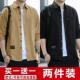 衬衫 男装 男士 韩版 七分袖 衬衣短袖 夏季 工装 休闲宽松潮流休闲百搭