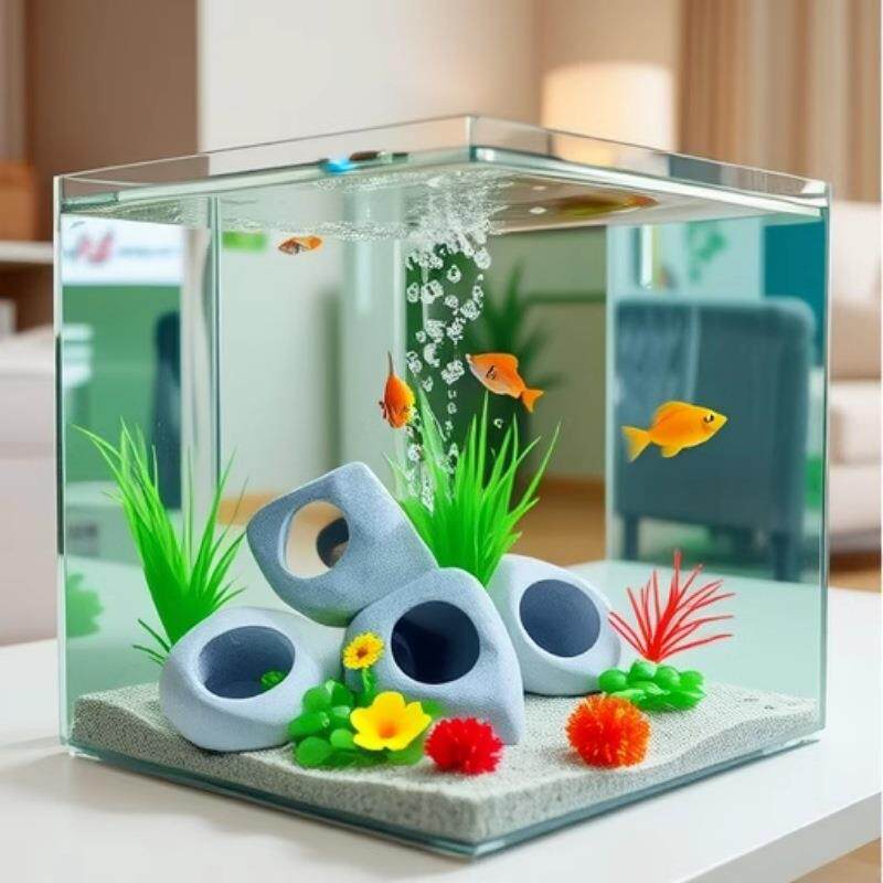 鱼虾屋繁殖罐慈鲷石头短鲷躲避屋仿真陶罐鱼缸造景三湖水族石景