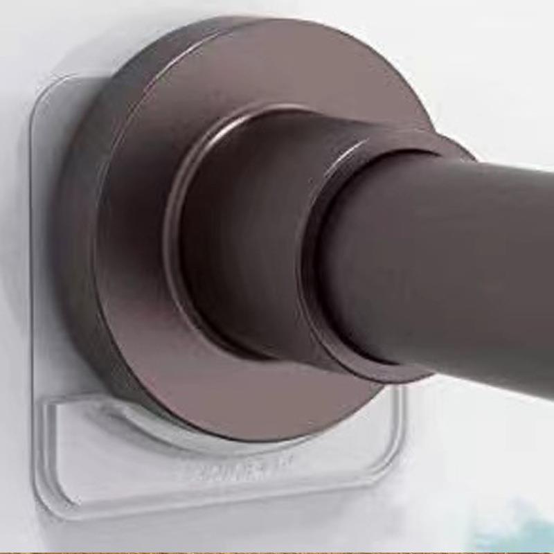 伸缩杆固定托粘贴式免打孔窗帘杆托环横杆门帘杆挂夹挂钩支架配件