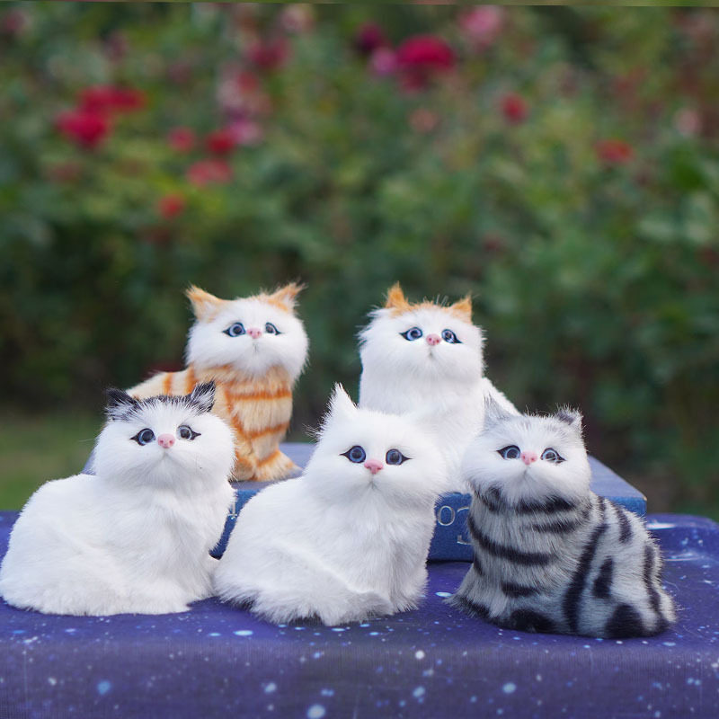 仿真小猫咪玩偶会叫会动儿童玩具女孩篮子里的毛绒公仔动物模型