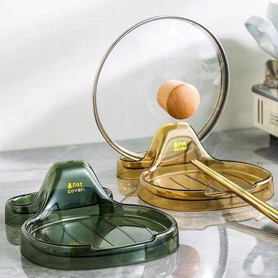 轻奢贝壳锅盖架家用厨房置物架台面透明锅盖沥水架菜板勺铲收纳架