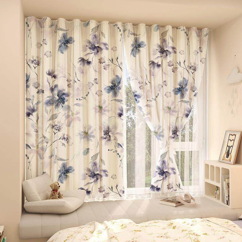 挡床的简易屏风帘遮挡布门帘子卧室免打孔客厅房间隔断帘推拉分隔