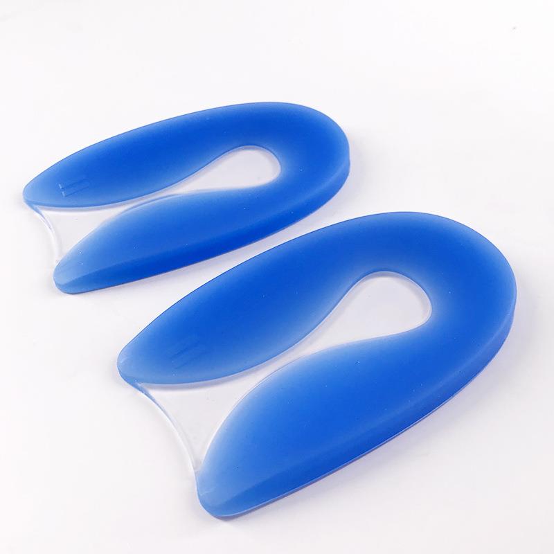 后跟垫 硅胶足跟垫透明运动减震内增高鞋垫U形脚跟垫PU半码后跟垫