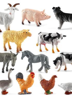 母鸡公鸡/鹅/鸭子仿真动物模型摆件公仔农场家禽动物模型儿童玩具