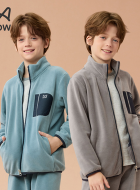 猫人儿儿童外套加厚摇粒绒男孩大童抓绒内胆青少年保暖上衣秋冬装