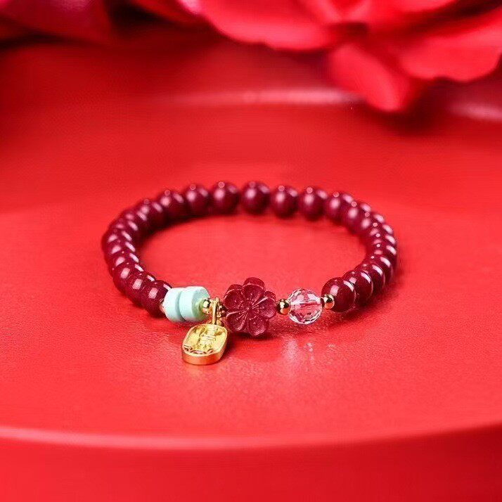 高含量紫金砂手链桃花手链diy款设计款手链女款单圈手链生日礼物