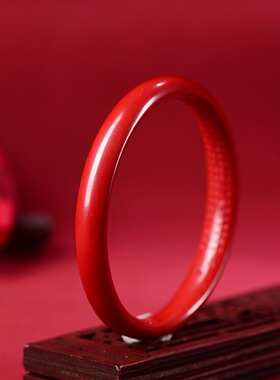 朱砂手镯批发宽边内心经手镯子本命年女款高含量红镯源头厂商手工