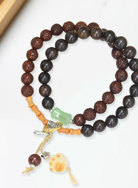 玉竹喵款 DIY无齿金刚8MM沉香木8MM手链厂家批发男女珠装饰首饰