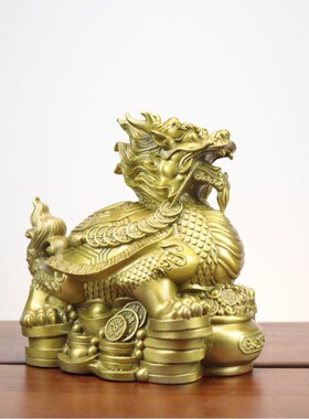 铜龙龟摆件八卦龙龟龙头龟如意龟家居客吉祥物大小纯