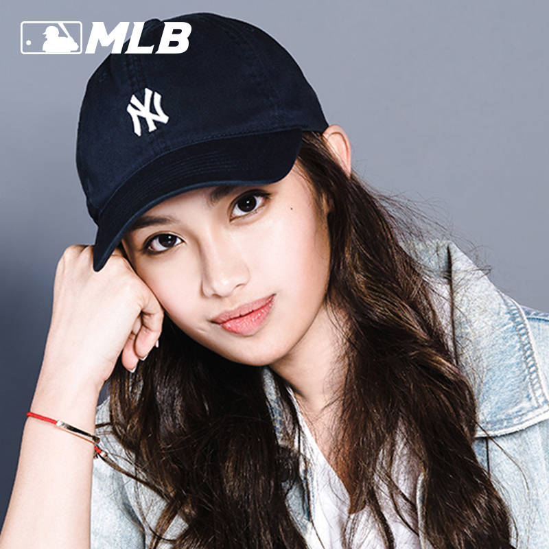 MLB棒球帽小标ny洋基队正品韩国官方旗舰官网男软顶la鸭舌帽子女