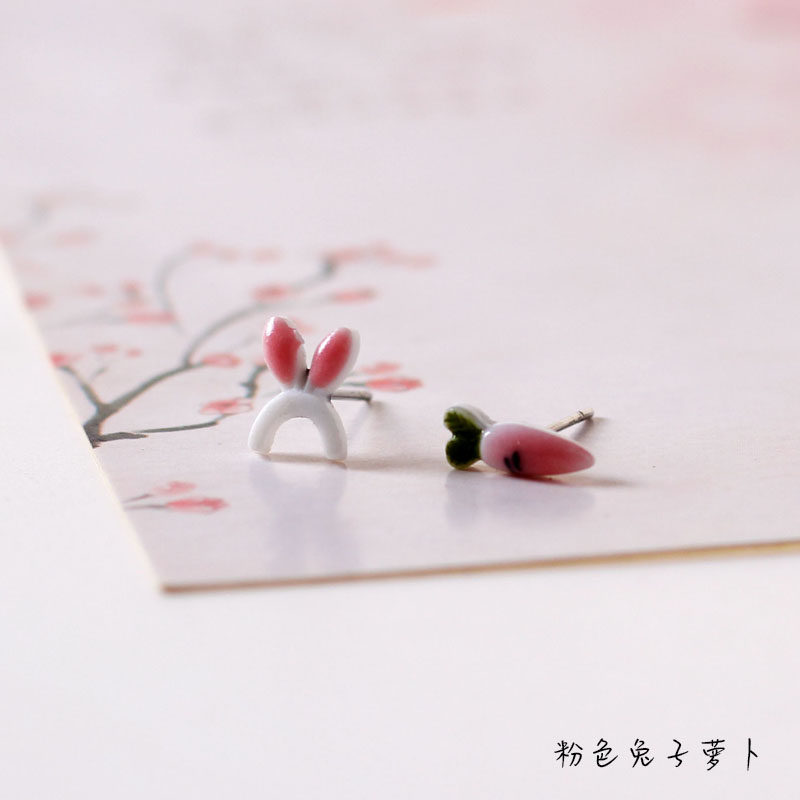 学生原创陶瓷韩国多色可选耳钉