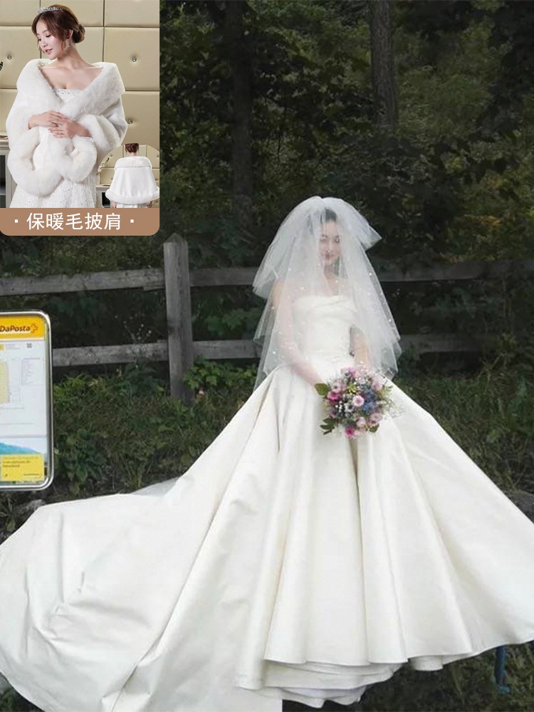 Every evening Same item undergarment covering the chest and abdomen French Satin Wedding dress 2019 new pattern Sen family Hepburn bride full dress Show thin Tailingin the Women's clothing/Boutique , Wedding/Cheongsam/Formal dress , Wedding  category - from Buy2taobao.com to provide professional Taobao agent buy service