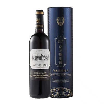 麦德龙法国原酒进口萨尔斯伯爵SALTHE EARL干红葡萄酒750ml圆筒装